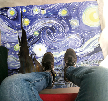 Van gogh's sky with stars retro szőnyeg - TenStickers