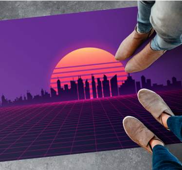 Vaporwave sunset 80-as évek stílusú retro szőnyeg - TenStickers