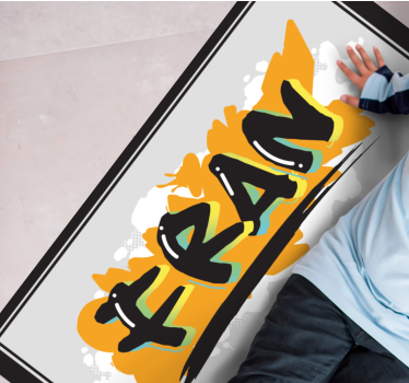 Városi stílusú, színes graffiti személyre szabott vinil szőnyeg - TenStickers