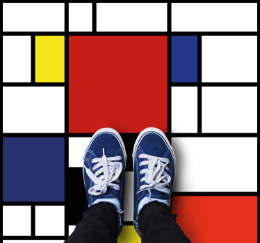 Vibráló geometrikus elem vinil szőnyeg modern - TenStickers