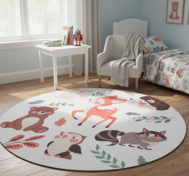 Vidám Állatbarátok vinil szőnyeg állat - TenStickers