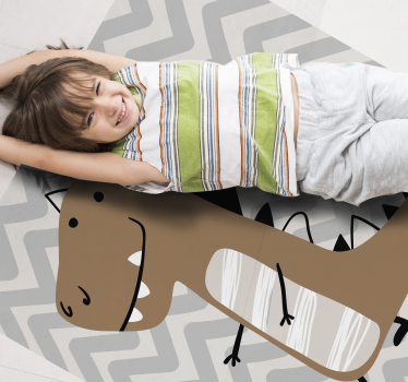 Barna bébi t-rex vinil szőnyeg mások - TenStickers