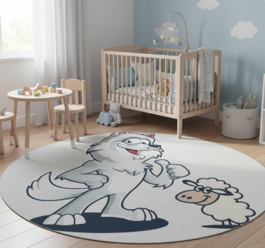 Vidám farkas karakter vinil szőnyeg állat - TenStickers