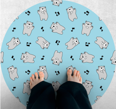 Vidám medvefigurák vinil szőnyeg óvodák - TenStickers