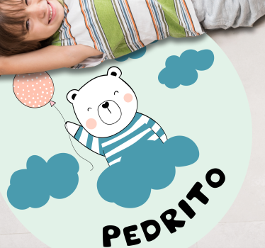 Vidám medvés lufi Vinil szőnyeg nevekkel - TenStickers