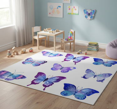 Vidám pillangó illusztrációk vinil szőnyeg állat - TenStickers