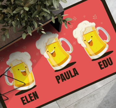 Egyedi söröskorsók Vinil szőnyeg előszoba - TenStickers