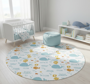 Vidám színes óceáni bútor vinil szőnyeg állat - TenStickers