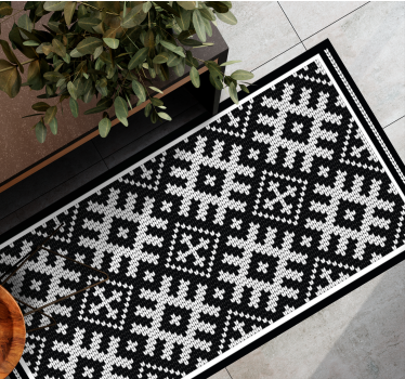 Viking láncolt négyzetek mintás geometriai szőnyeg - TenStickers