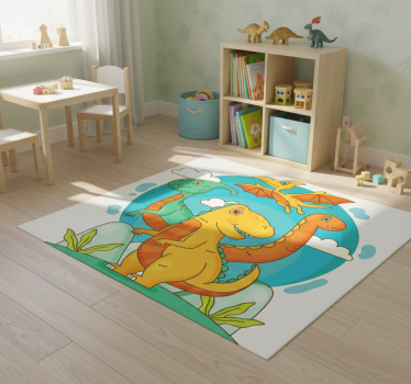 Vinil szőnyeg állat dzsungeli dinoszauruszokkal - TenStickers
