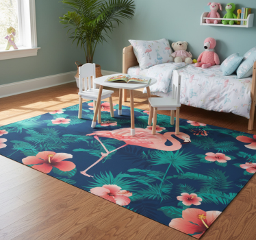 Tropical rózsaszín flamingók vinil szőnyeg állat - TenStickers