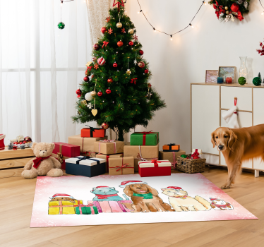 vinil szőnyeg állat karácsonyi állatok - TenStickers