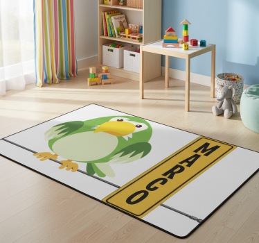 Vinil szőnyeg állat névvel ellátott papagáj - TenStickers