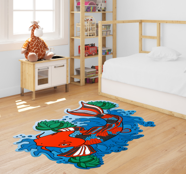 vinil szőnyeg állat színes Koi hal illusztráció - TenStickers