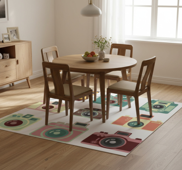 Vintage fényképezőgép vinil szőnyeg étkező - TenStickers