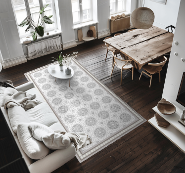 vinil szőnyeg étkező marokkói világosszürke design - TenStickers