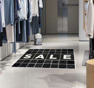 Vinil szőnyeg fekete mintás csempe szöveg eladó - TenStickers