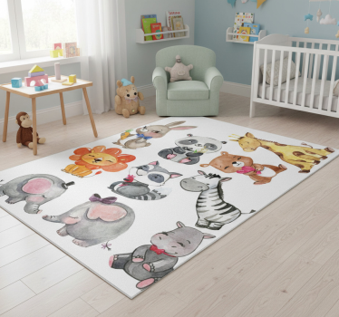 Vinil szőnyeg gyerekek dzsungeli állat matricákkal - TenStickers
