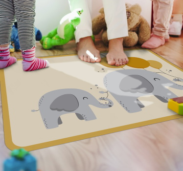 Vinil szőnyeg gyerekeknek két elefánt állati szőnyeg - TenStickers
