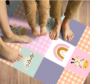 vinil szőnyeg mások játékos patchwork - TenStickers