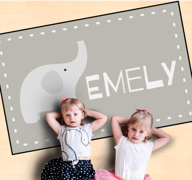 Vinil szőnyeg nevekkel személyre szabható elefánt - TenStickers