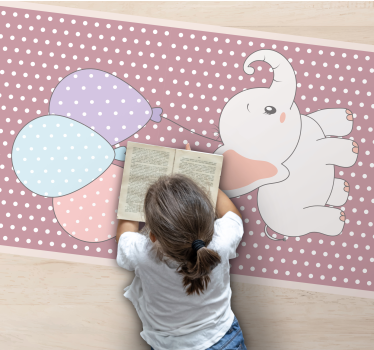 vinil szőnyeg óvodák elefánt lufi játék - TenStickers