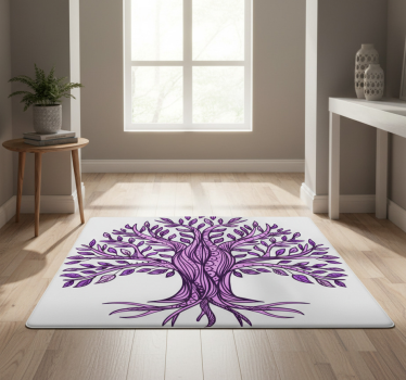 Vinil szőnyeg természet - Élet fája lila minta - TenStickers