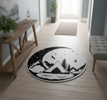 Vinil szőnyeg természet hegyek és hold éjjel - TenStickers