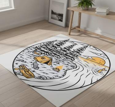 Vinil szőnyeg természet motorhome sárga tájjelvény - TenStickers