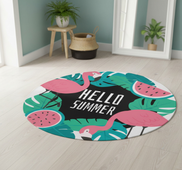 Vinil szőnyeg természet - trópusi flamingó mintázat - TenStickers
