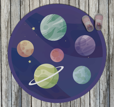 Vinyl szőnyeg különböző bolygók galaxis gyerekek vinyl szőnyeg - TenStickers