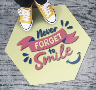 Vinyl szőnyeg szöveg mosolyogni - TenStickers