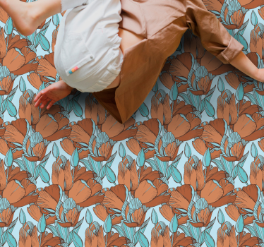Virágos virágzási terv vinil szőnyeg mások - TenStickers