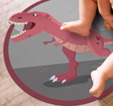 Vörös dinoszaurusz ordít 3d vinil szőnyeg - TenStickers