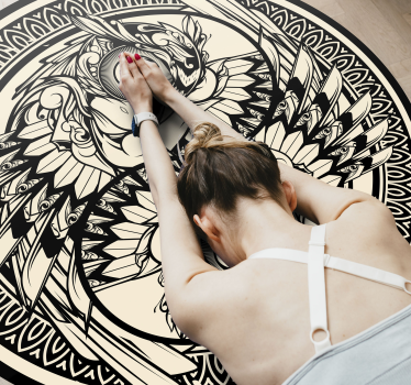 Yin yang bagoly doodle dísz hálószőnyeg - TenStickers