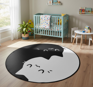 Yin yang macskák vinil szőnyeg állat - TenStickers