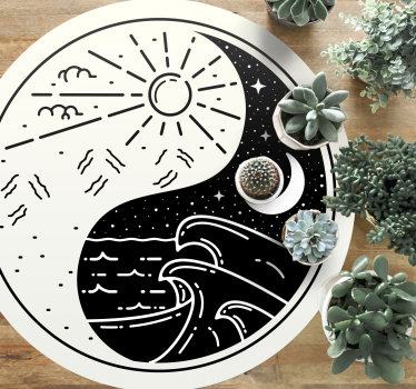 Yin yang nap és hold korabeli szőnyegek - TenStickers