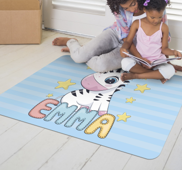 Zebra csíkos móka vinil szőnyeg gyerekek - TenStickers