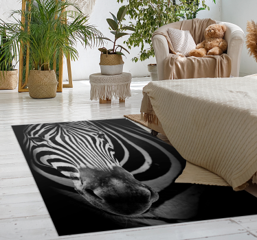 Zebra csíkos nyomtatás vinil szőnyeg állat - TenStickers