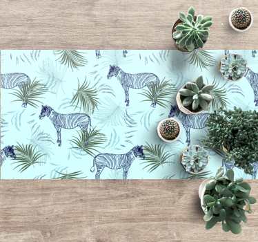 Zebra mintás levelek vinil szőnyeg állat - TenStickers