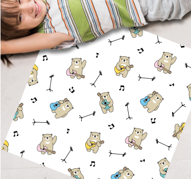 Zenélő medvék minta vinil szőnyeg óvodák - TenStickers