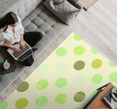 Zöld árnyalatú pöttyös geometriai szőnyegek - TenStickers
