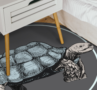 Zöld és barna teknős illusztráció állati szőnyeg - TenStickers