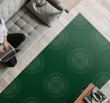 Zöld mandala mintás szőnyeg - TenStickers