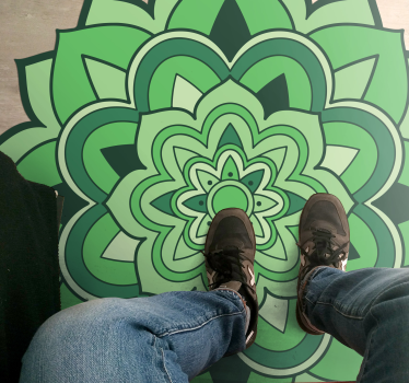 Zöld mandala szőnyeg - TenStickers