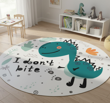 Zöld mosolygó dinoszaurusz vinil szőnyeg állat - TenStickers