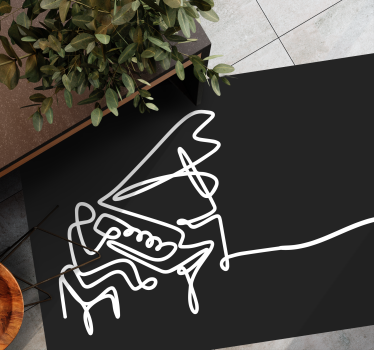 Zongora vonalművészet vinil szőnyeg modern - TenStickers
