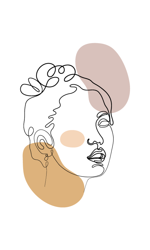 Absztrakt arc és körök Vinil szőnyeg fehér - TenStickers