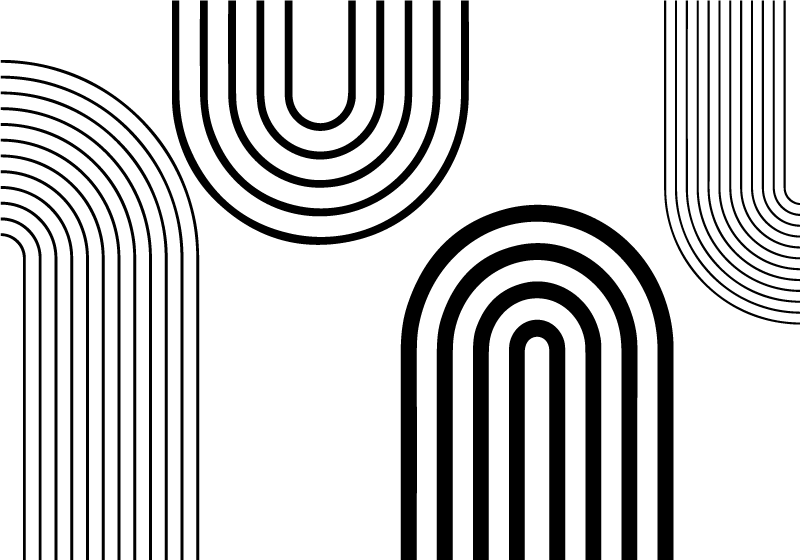 Vékony minimalista fekete ívek Vinil szőnyeg fehér - TenStickers