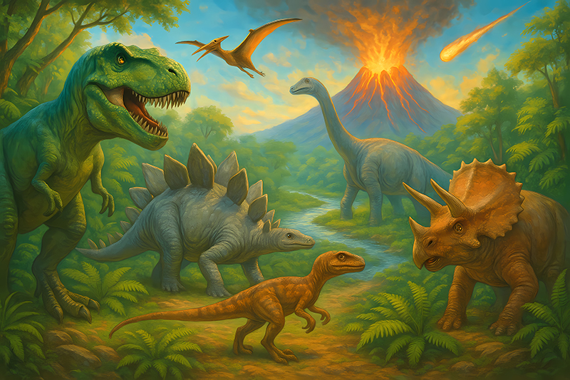 Dinoszauruszok kihalása vinil szőnyeg állat - TenStickers